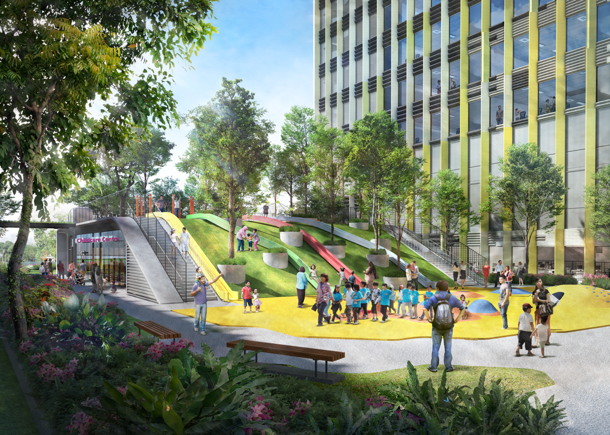Artist impression of public play area